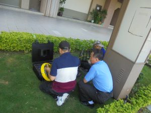 久大管道工程技師於桃園新竹社區大樓操作CCTV管道攝影與內視鏡管路檢測定位設備實績